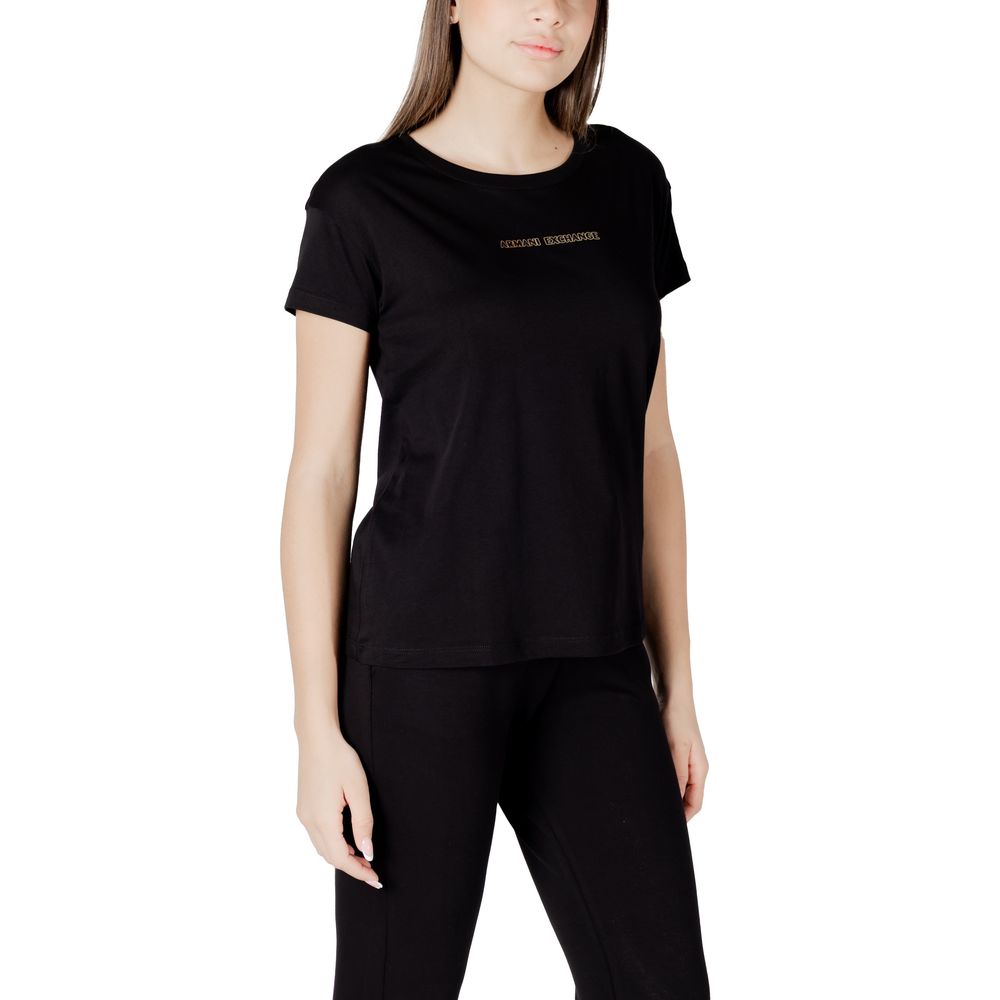 Armani Exchange Black Cotton T-Shirt $164.00 Armani Exchange Luzworld