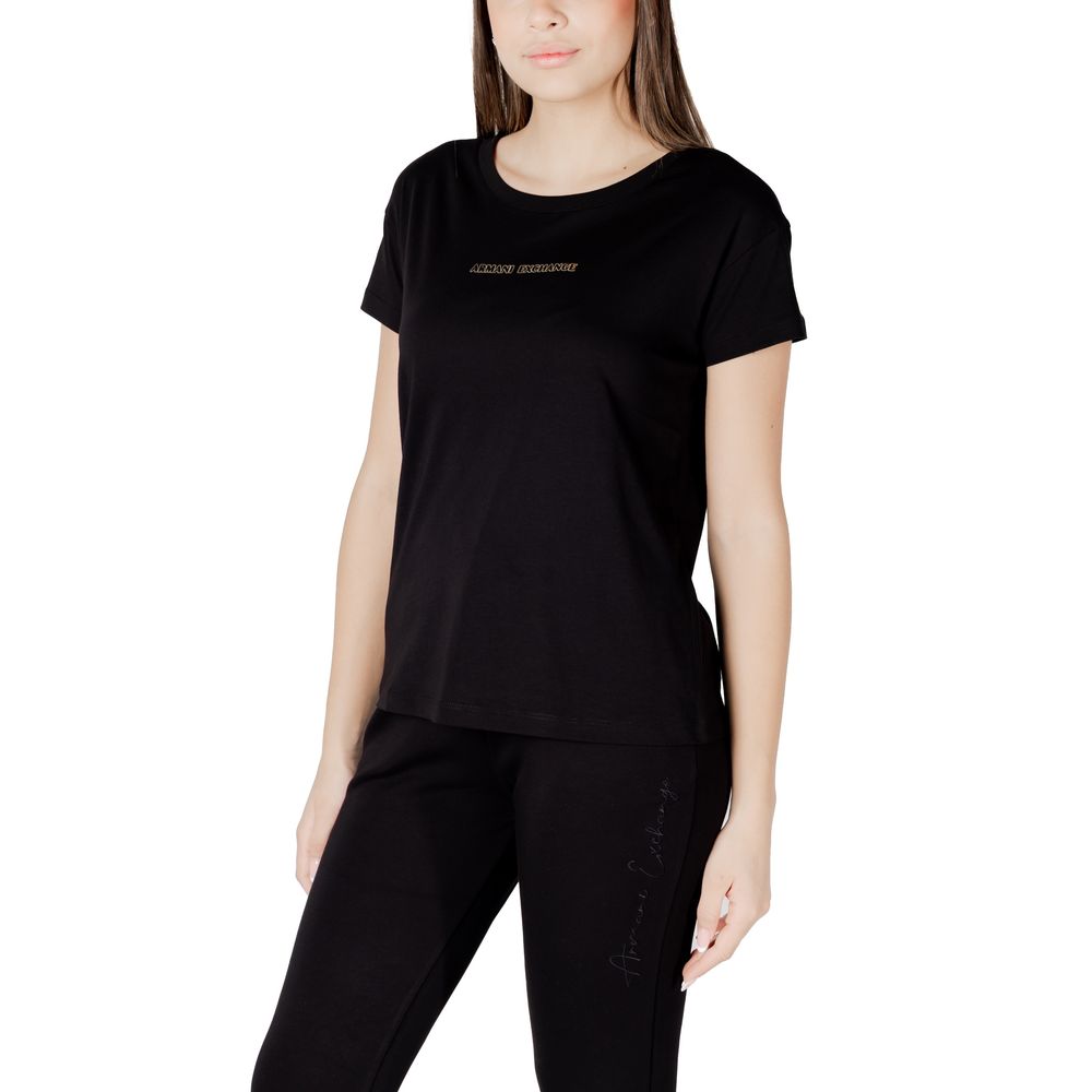 Armani Exchange Black Cotton T-Shirt $164.00 Armani Exchange Luzworld
