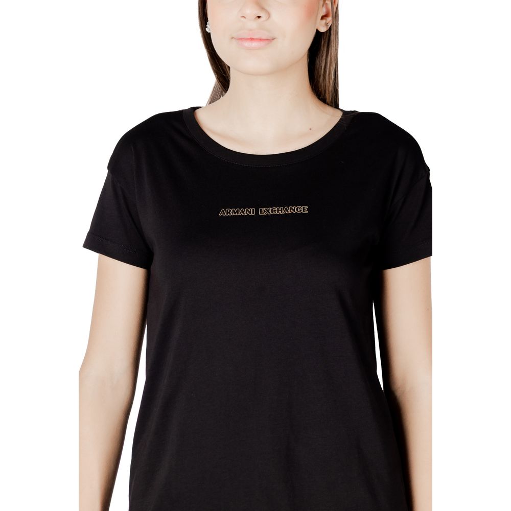 Armani Exchange Black Cotton T-Shirt $164.00 Armani Exchange Luzworld
