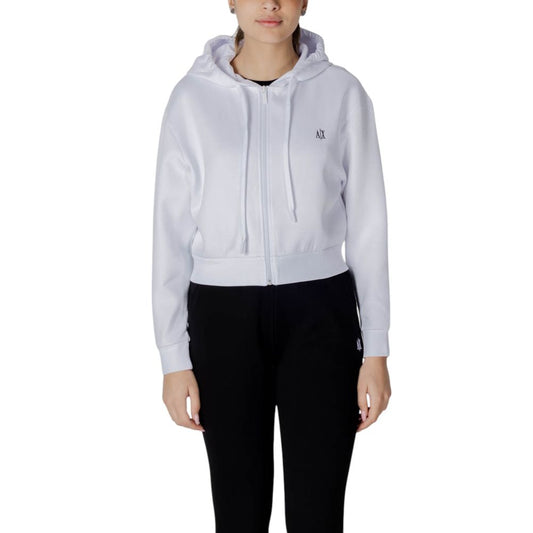 Armani Exchange White Cotton Hoody $266.00 Armani Exchange Luzworld