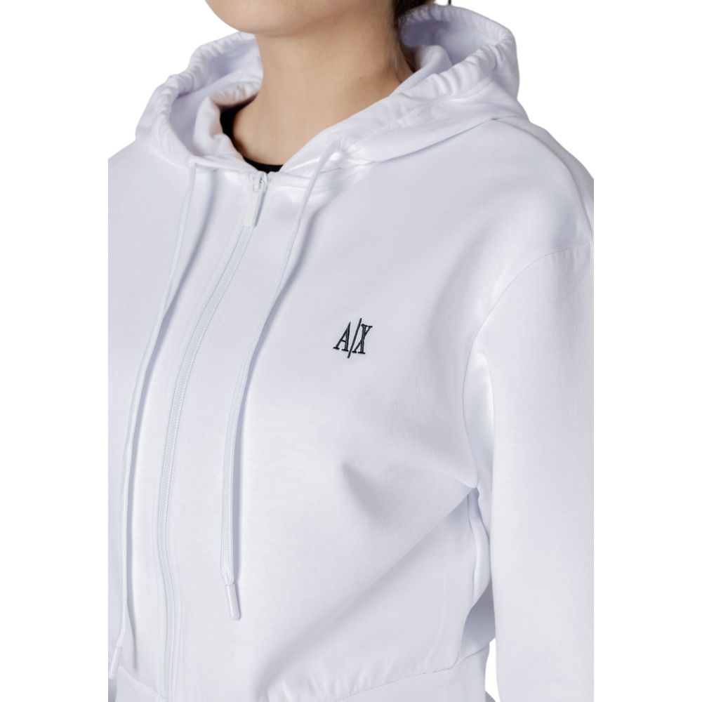 Armani Exchange White Cotton Hoody $266.00 Armani Exchange Luzworld