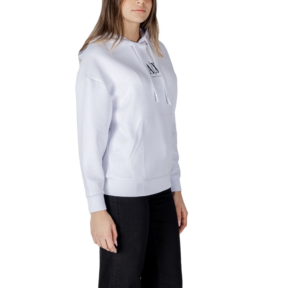 Armani Exchange White Cotton Hoody $252.00 Armani Exchange Luzworld