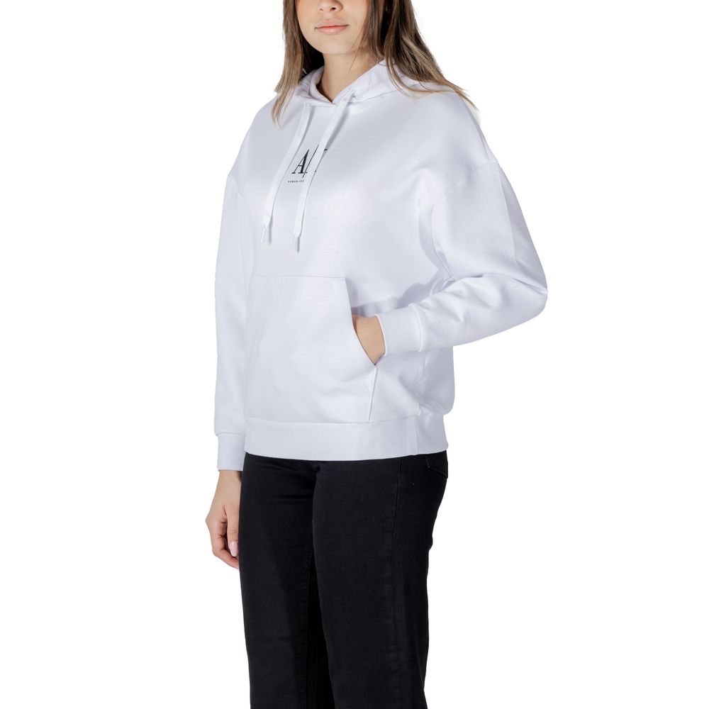 Armani Exchange White Cotton Hoody $252.00 Armani Exchange Luzworld