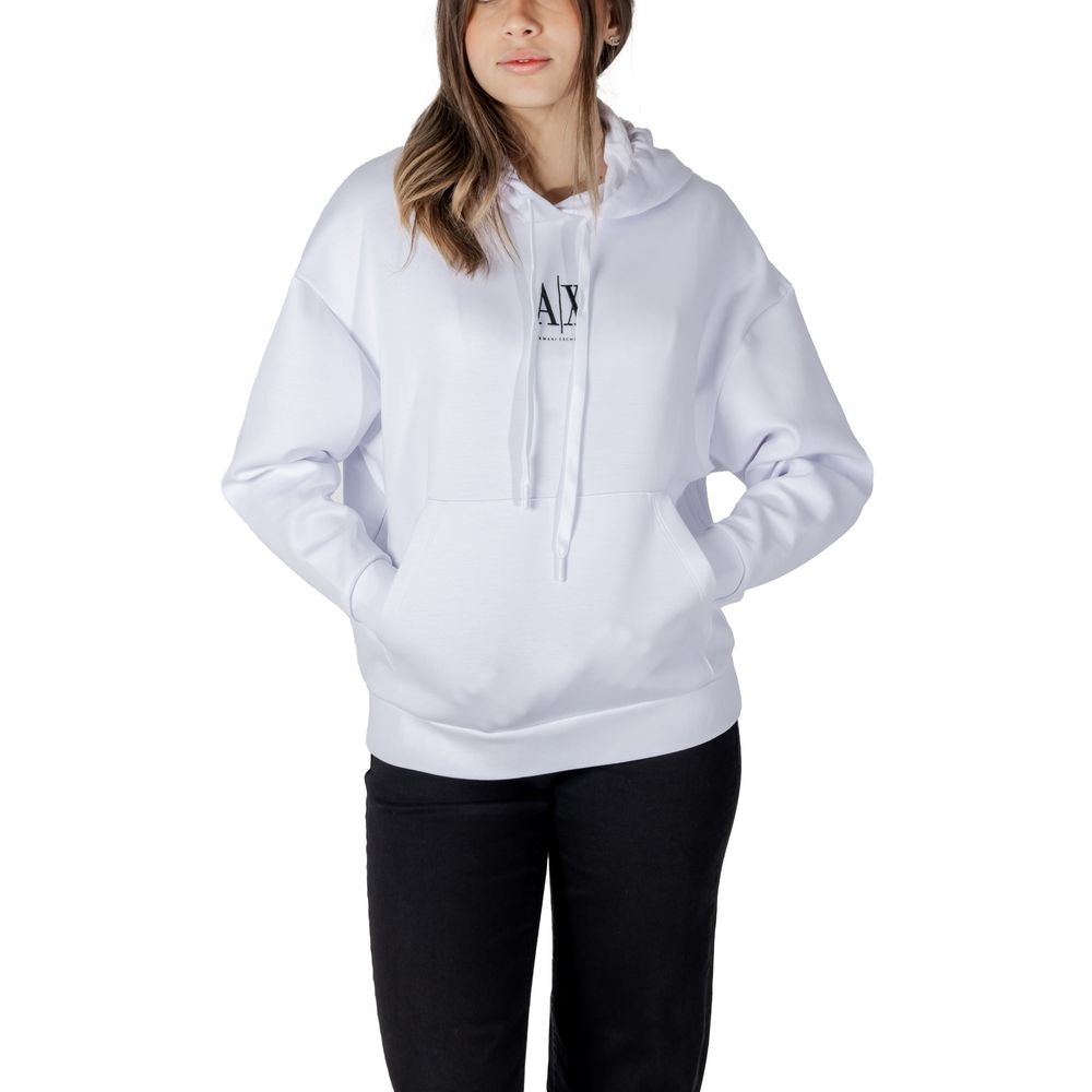 Armani Exchange White Cotton Hoody $252.00 Armani Exchange Luzworld