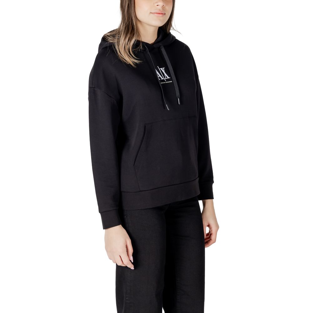 Armani Exchange Black Cotton Hoody $252.00 Armani Exchange Luzworld