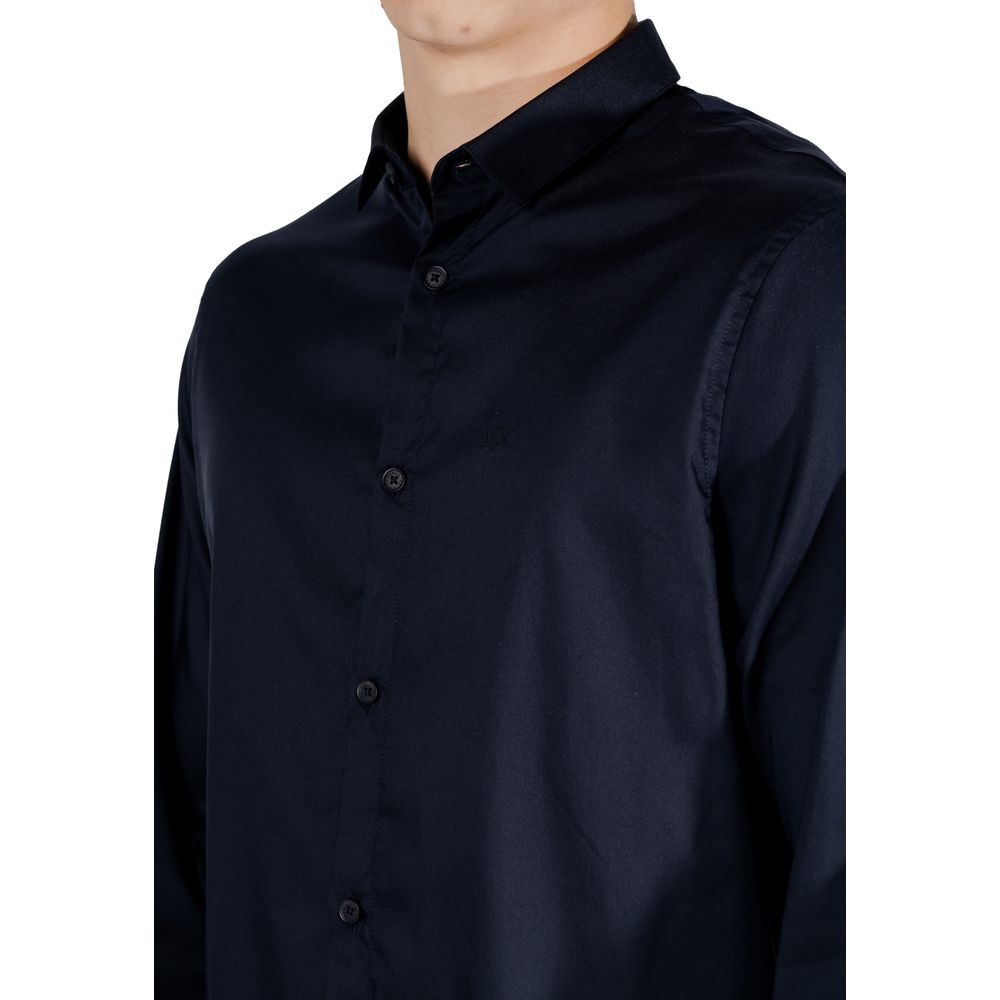 Armani Exchange Blue Lyocell Shirt $211.00 Armani Exchange Luzworld
