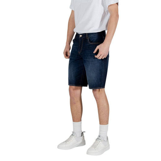 Armani Exchange Blue Cotton Bermuda $289.00 Armani Exchange Luzworld