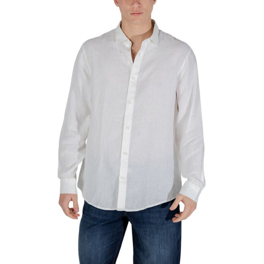 Armani Exchange White Linen Shirt $266.00 Armani Exchange Luzworld