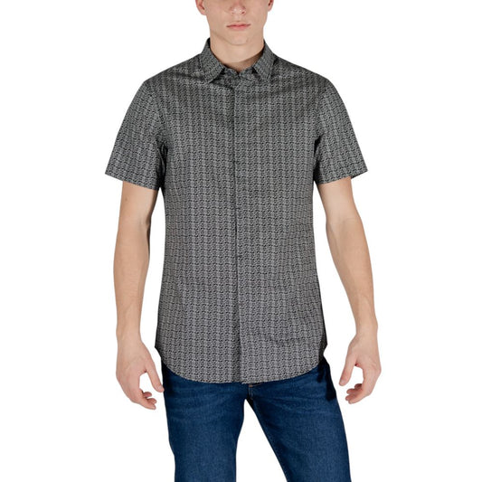 Armani Exchange Black Cotton Shortsleeve $198.00 Armani Exchange Luzworld