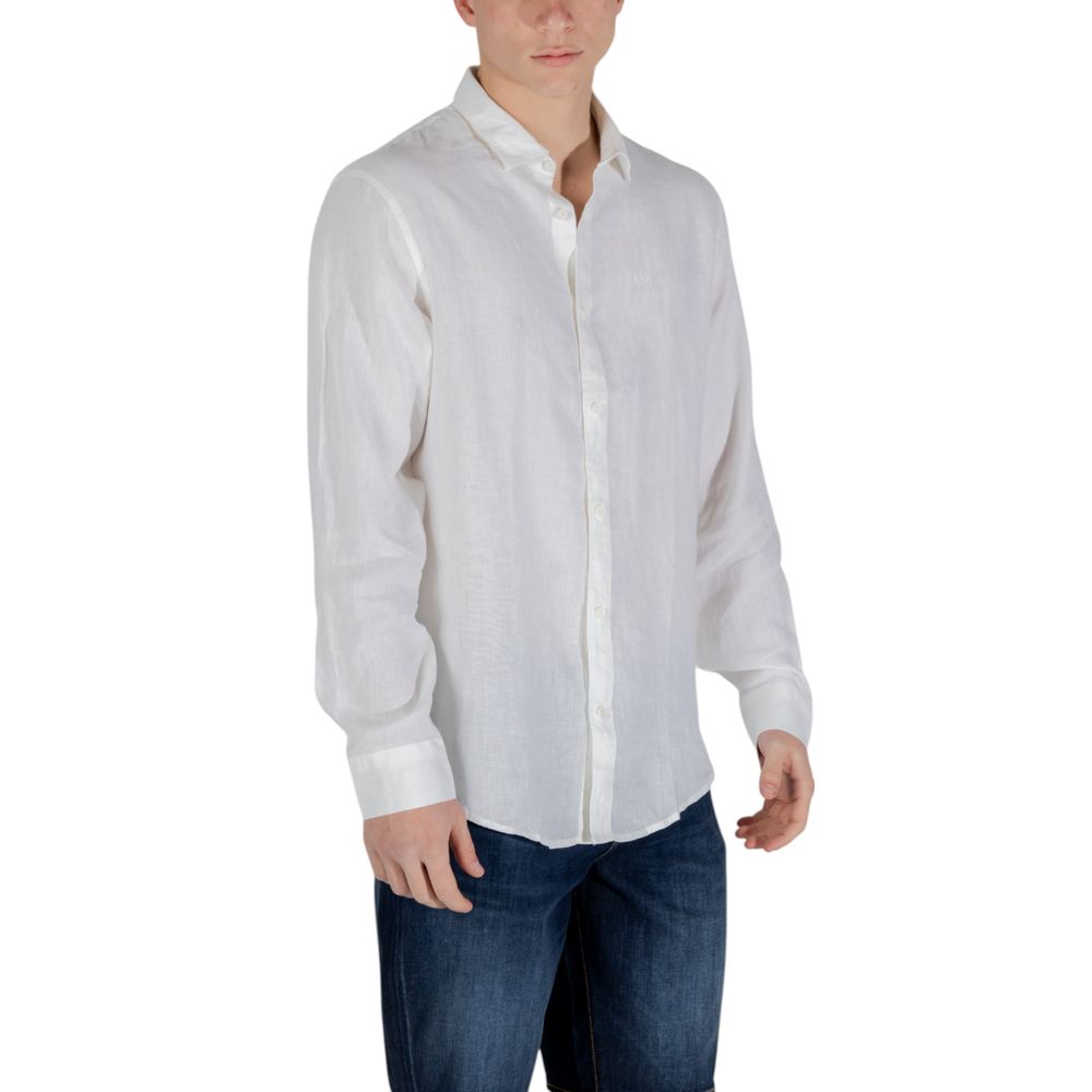 Armani Exchange White Linen Shirt $266.00 Armani Exchange Luzworld