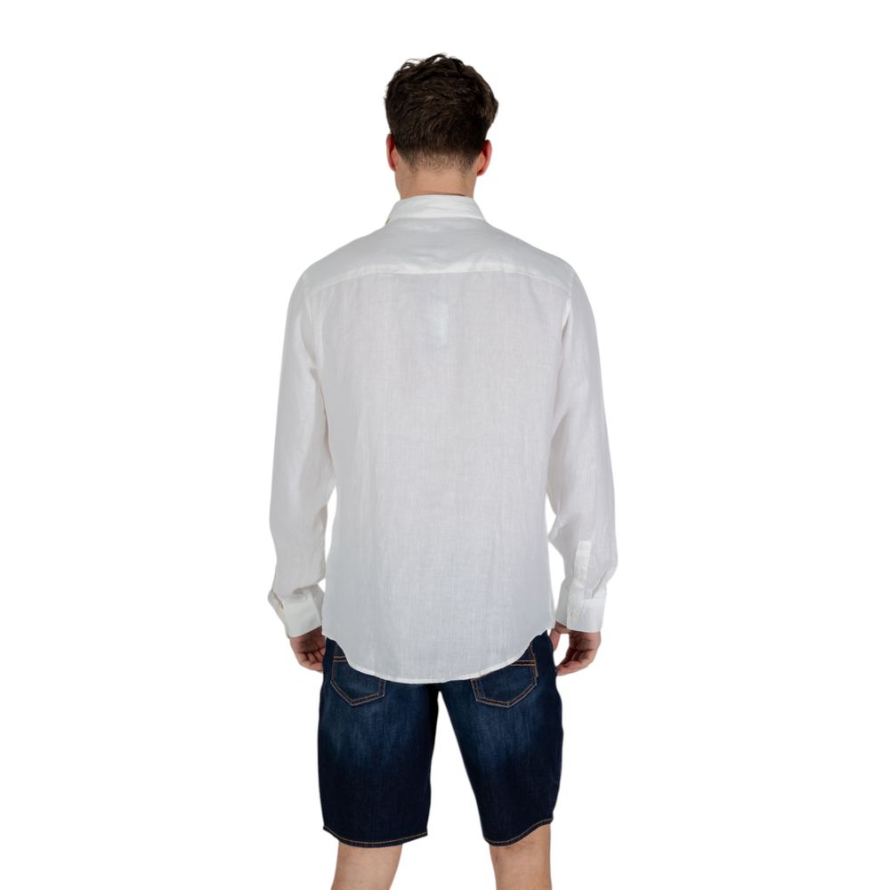 Armani Exchange White Linen Shirt $266.00 Armani Exchange Luzworld