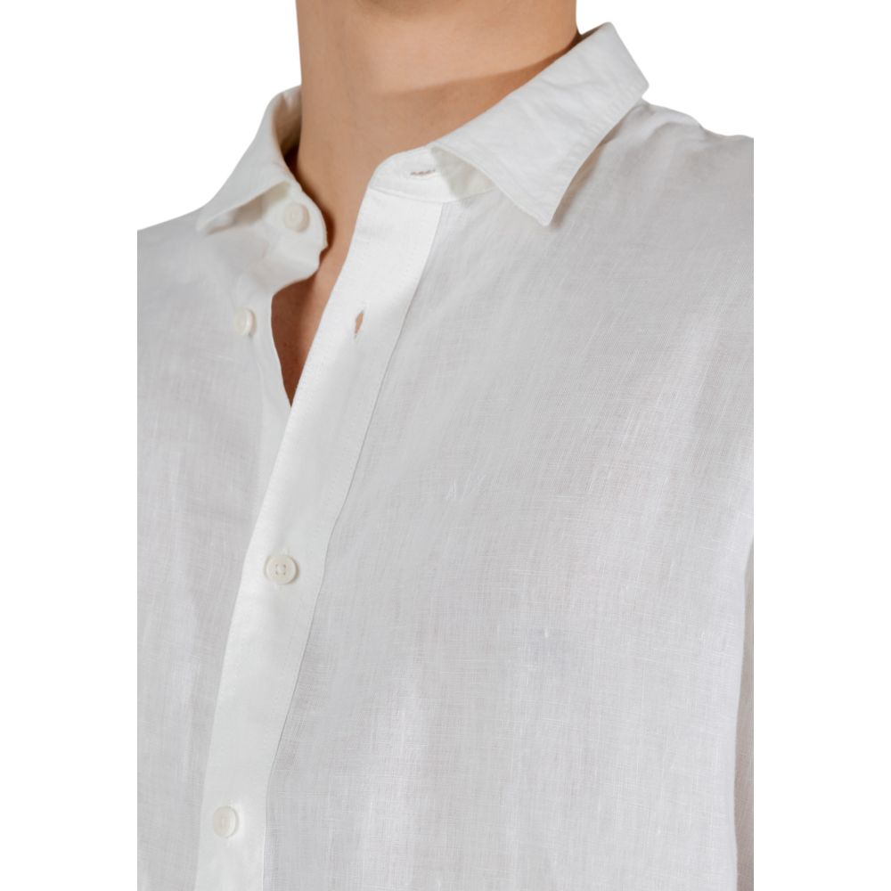 Armani Exchange White Linen Shirt $266.00 Armani Exchange Luzworld