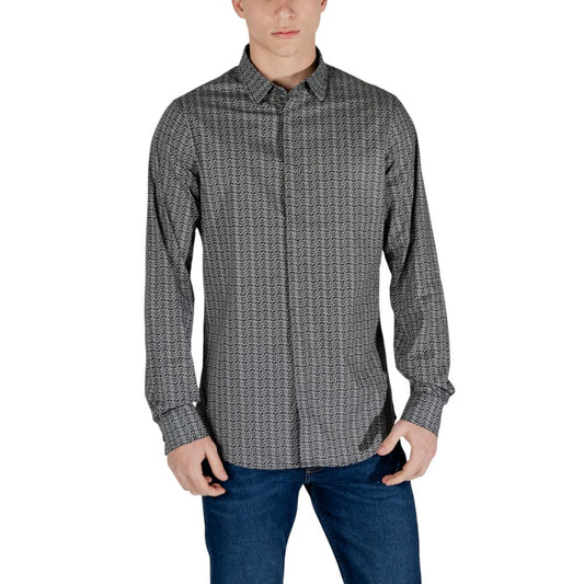 Armani Exchange Black Cotton Shirt $213.00 Armani Exchange Luzworld
