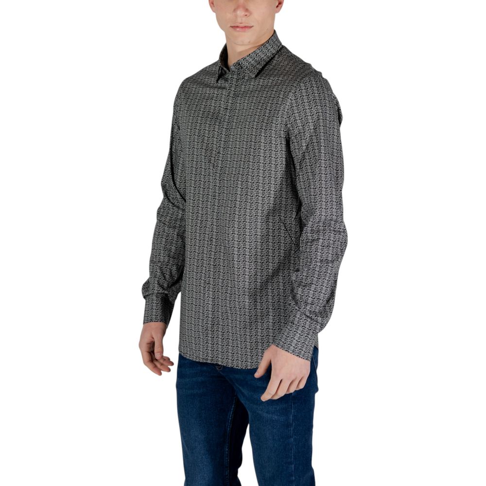 Armani Exchange Black Cotton Shirt $213.00 Armani Exchange Luzworld