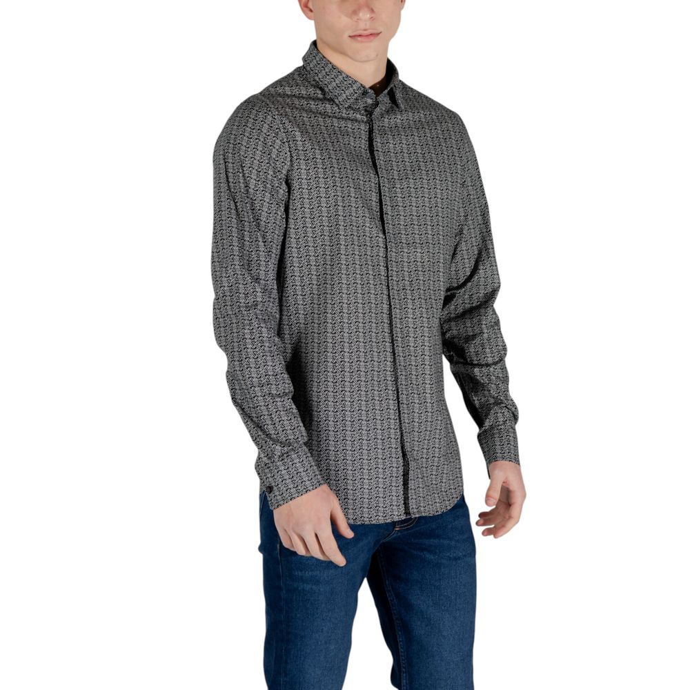 Armani Exchange Black Cotton Shirt $213.00 Armani Exchange Luzworld