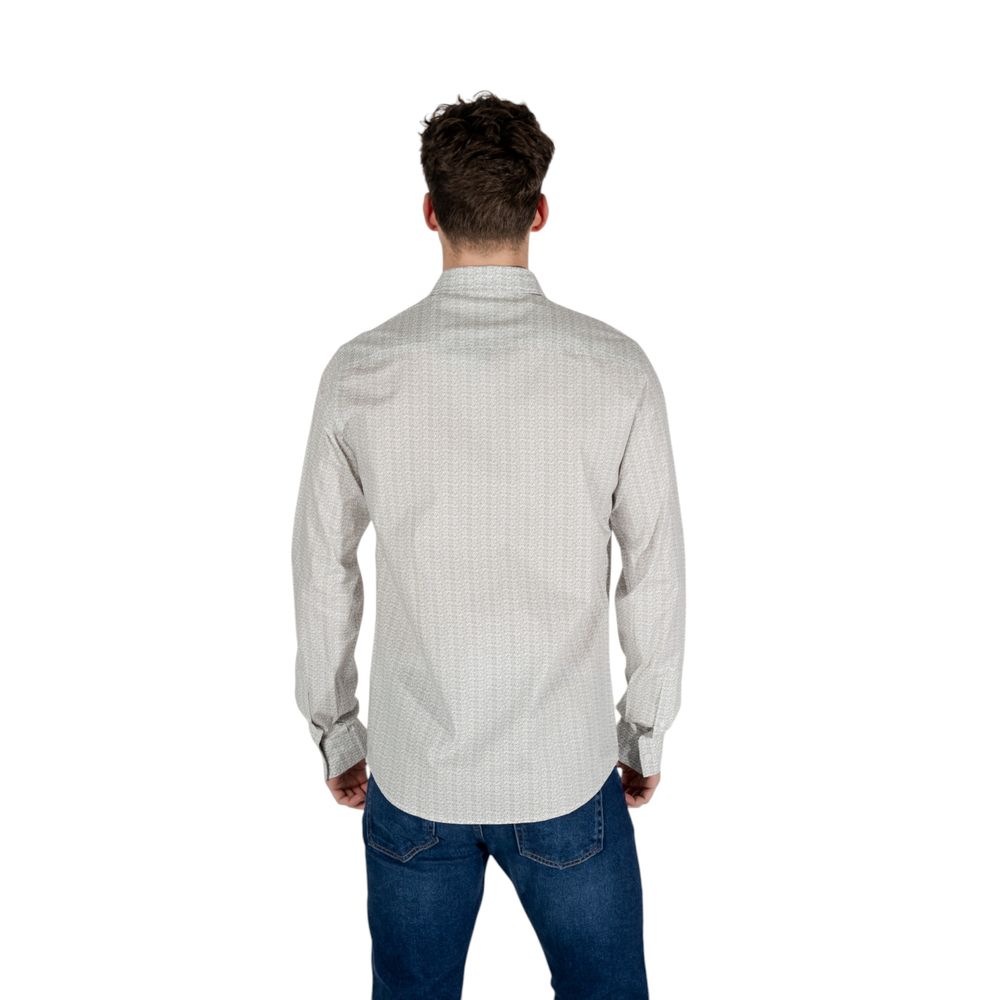 Armani Exchange Cream Cotton Shirt $213.00 Armani Exchange Luzworld