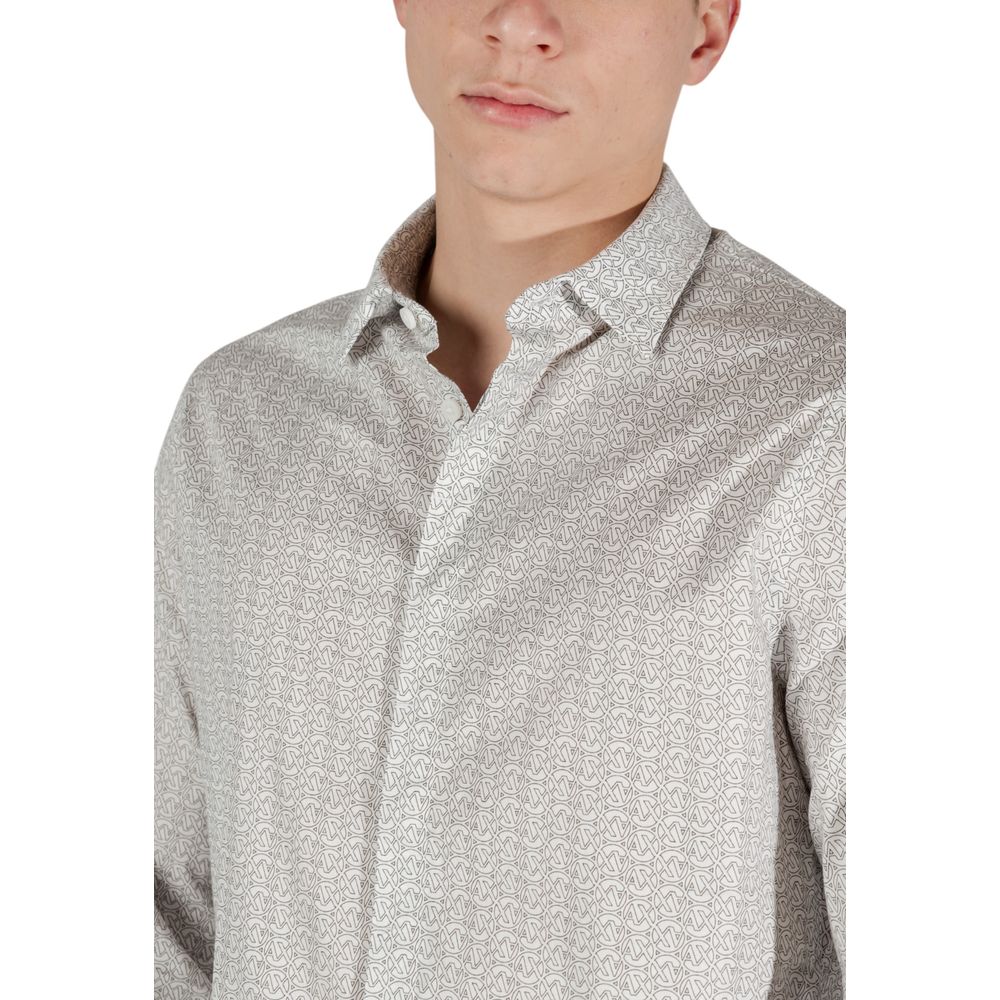 Armani Exchange Cream Cotton Shirt $213.00 Armani Exchange Luzworld