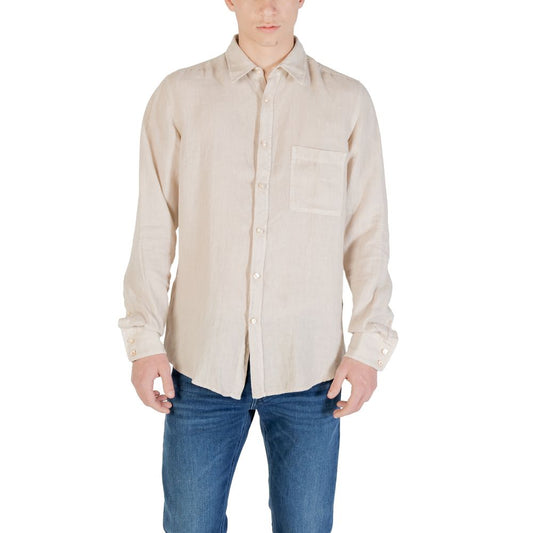 Hugo Boss Beige Linen Shirt $220.00 Hugo Boss Luzworld