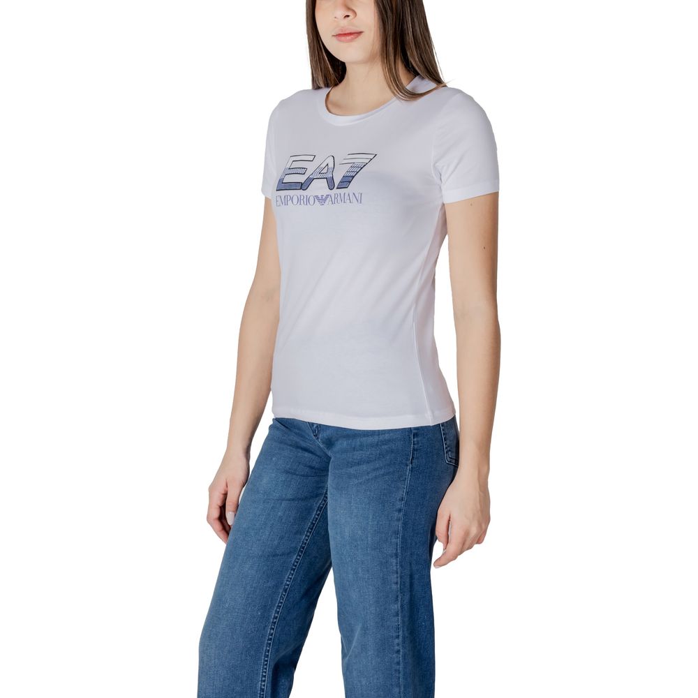 EA7 Emporio Armani White Cotton T-Shirt $205.00 EA7 Emporio Armani Luzworld