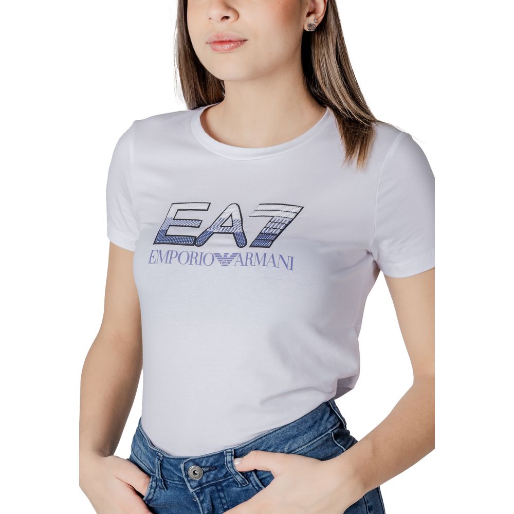 EA7 Emporio Armani White Cotton T-Shirt $205.00 EA7 Emporio Armani Luzworld