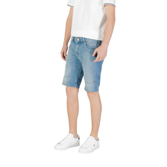 Jeckerson Light Blue Cotton Bermuda Shorts