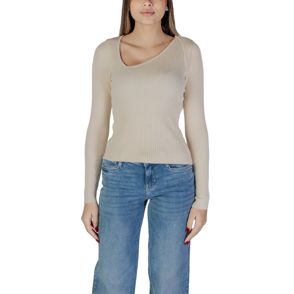 Vila Clothes Cream Viscose Sweatshirt