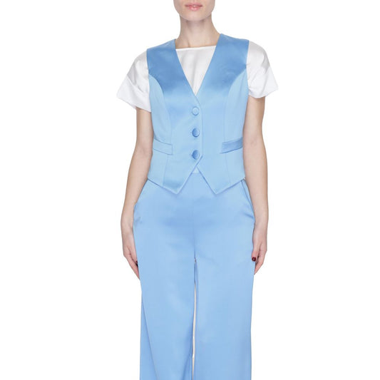 Silence Blue Polyester Waistcoat