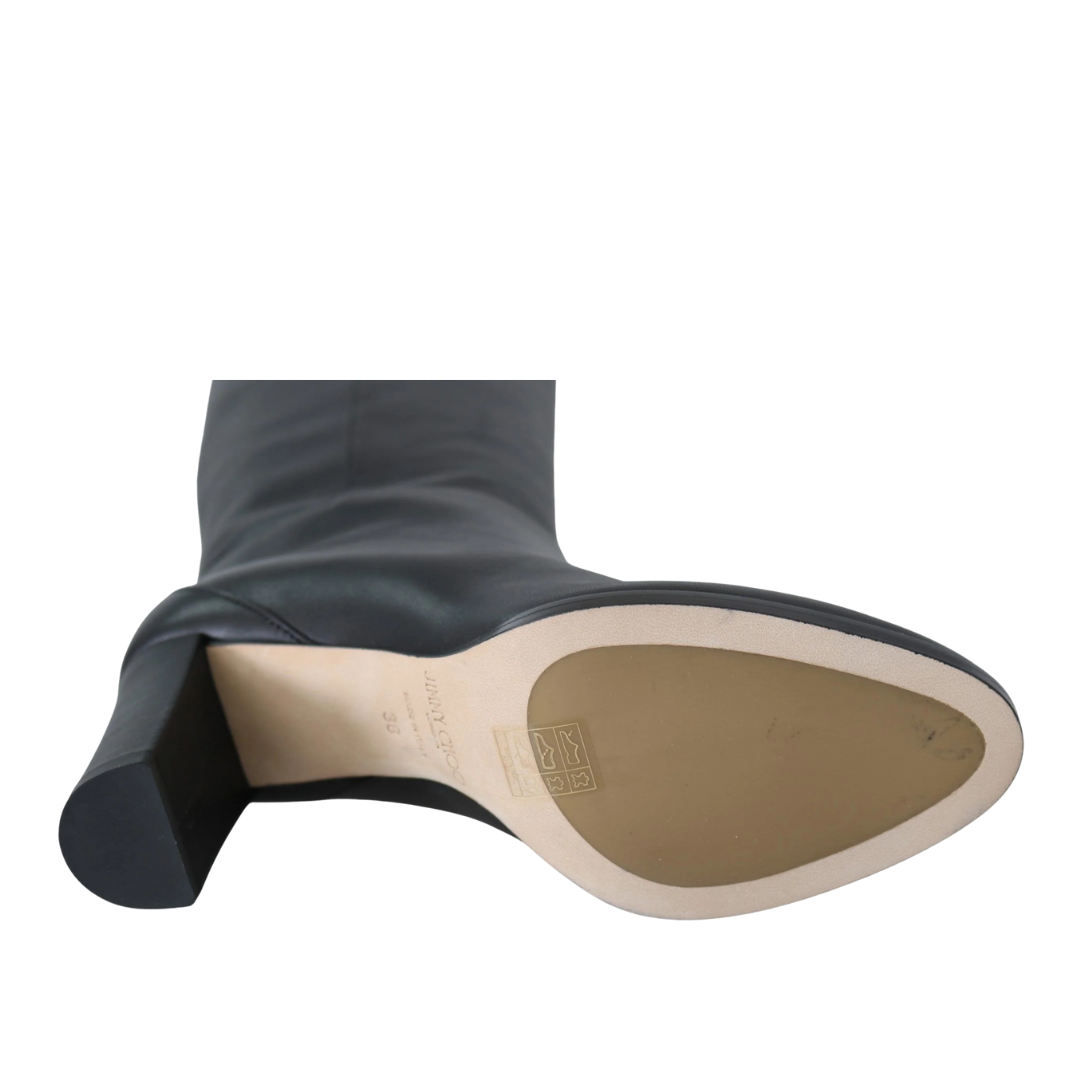 Jimmy Choo Elegant Black Calf Leather Heeled Boots $1956.00 Jimmy Choo Luzworld