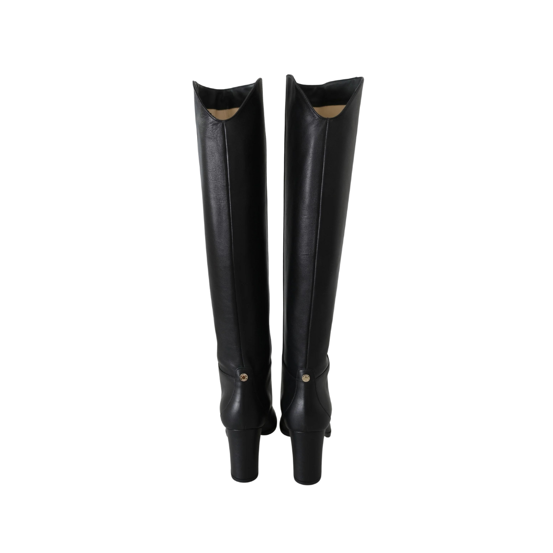 Jimmy Choo Elegant Black Calf Leather Heeled Boots $1956.00 Jimmy Choo Luzworld