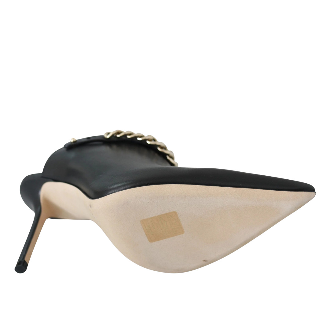 Jimmy Choo Elegant Black Gold Leather Pumps $1956.00 Jimmy Choo Luzworld
