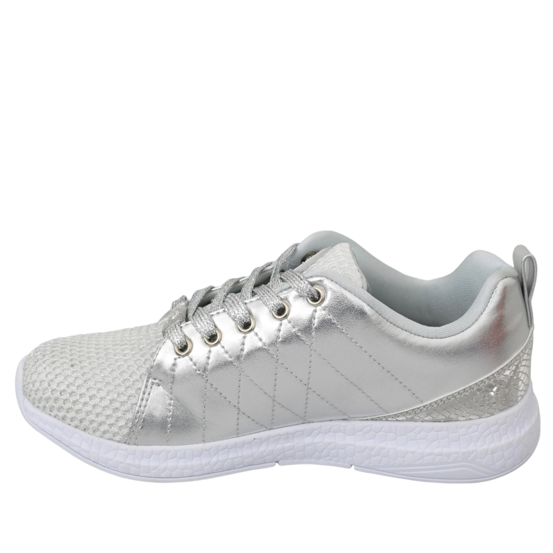 Philipp Plein Gisella Silver Polyester Sneakers Shoes $778.00 Philipp Plein Luzworld