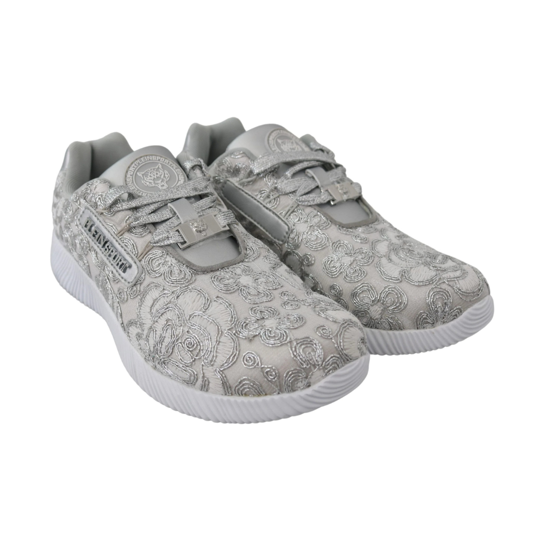 Plein Sport Silver Gleam Runner Joice Sneakers $706.00 Plein Sport Luzworld
