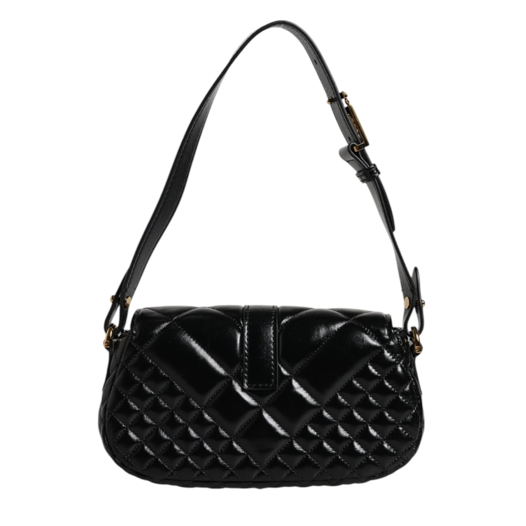 Versace Black Calf Leather Quilted Shoulder Strap Bag $2786.00 Versace Luzworld