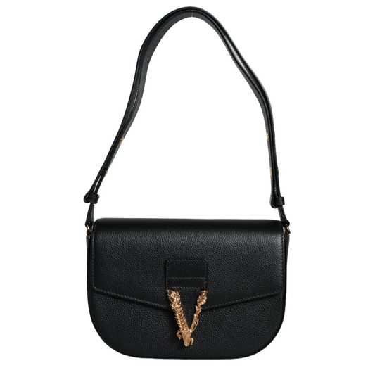 Versace_Black_Grainy_Calf_Leather_Logo_Crossbody_Shoulder_Bag
