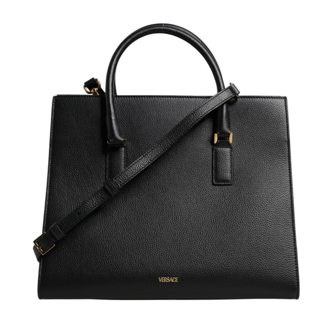 Versace Black Large Leather Top Handle Shoulder Crossbody Bag $2973.00 Versace Luzworld