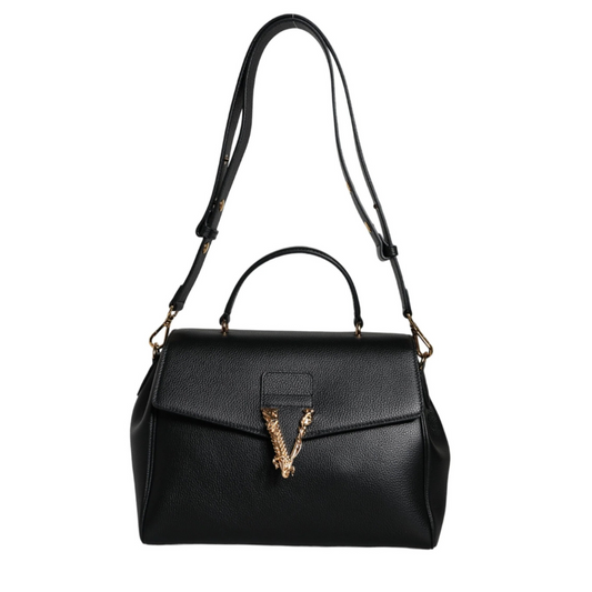 Versace_Black_Top_Handle_Grainy_Calfskin_Leather_Crossbody_Bag