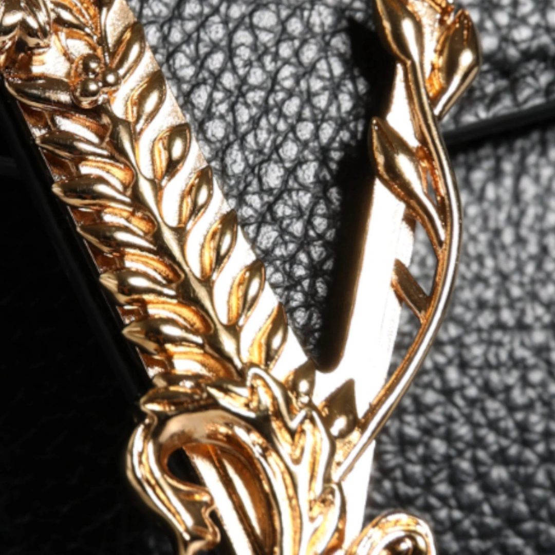 Versace Black Top Handle Grainy Calfskin Leather Crossbody Bag $2692.00 Versace Luzworld