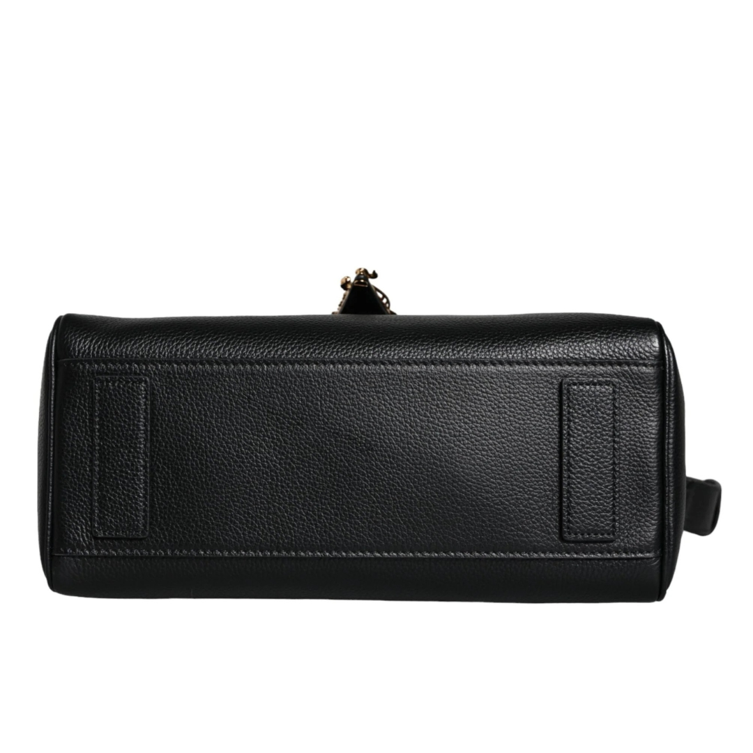 Versace Black Top Handle Grainy Calfskin Leather Crossbody Bag $2692.00 Versace Luzworld