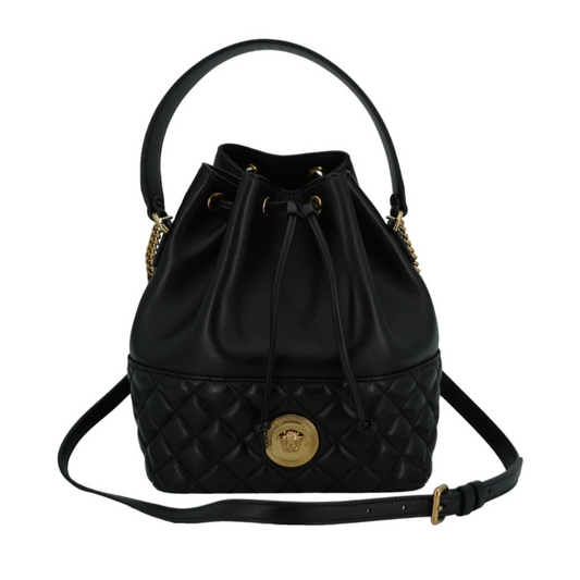 Versace_Elegant_Black_Leather_Medusa_Bucket_Shoulder_Bag