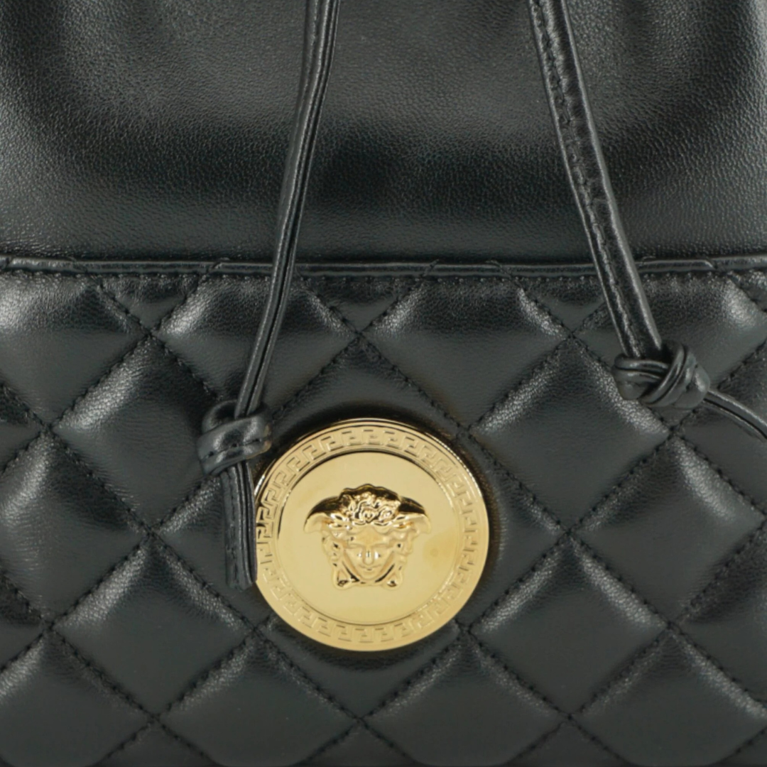 Versace_Elegant_Black_Leather_Medusa_Bucket_Shoulder_Bag