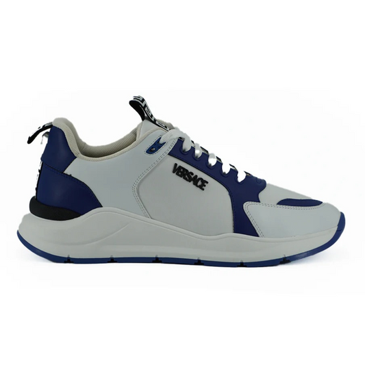 Versace Elegant Blue and White Leather Sneakers $1616.00 Versace Luzworld