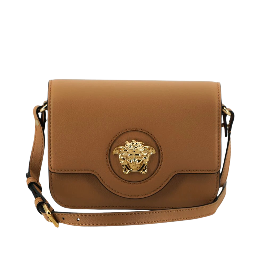 Versace Elegant Calf Leather Shoulder Bag in Brown $2871.00 Versace Luzworld