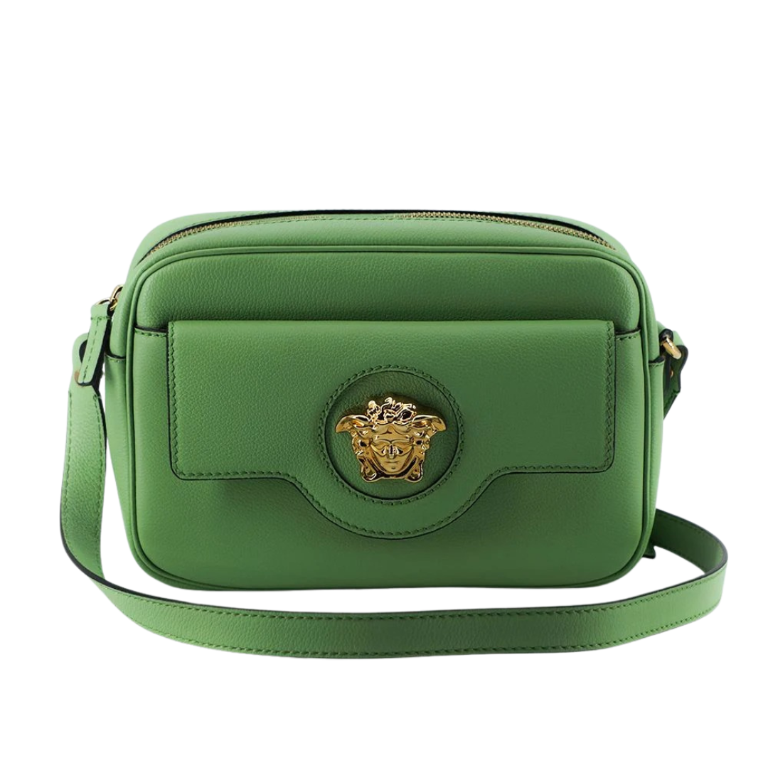 Versace Elegant Mint Green Leather Camera Case Bag $2622.00 Versace Luzworld