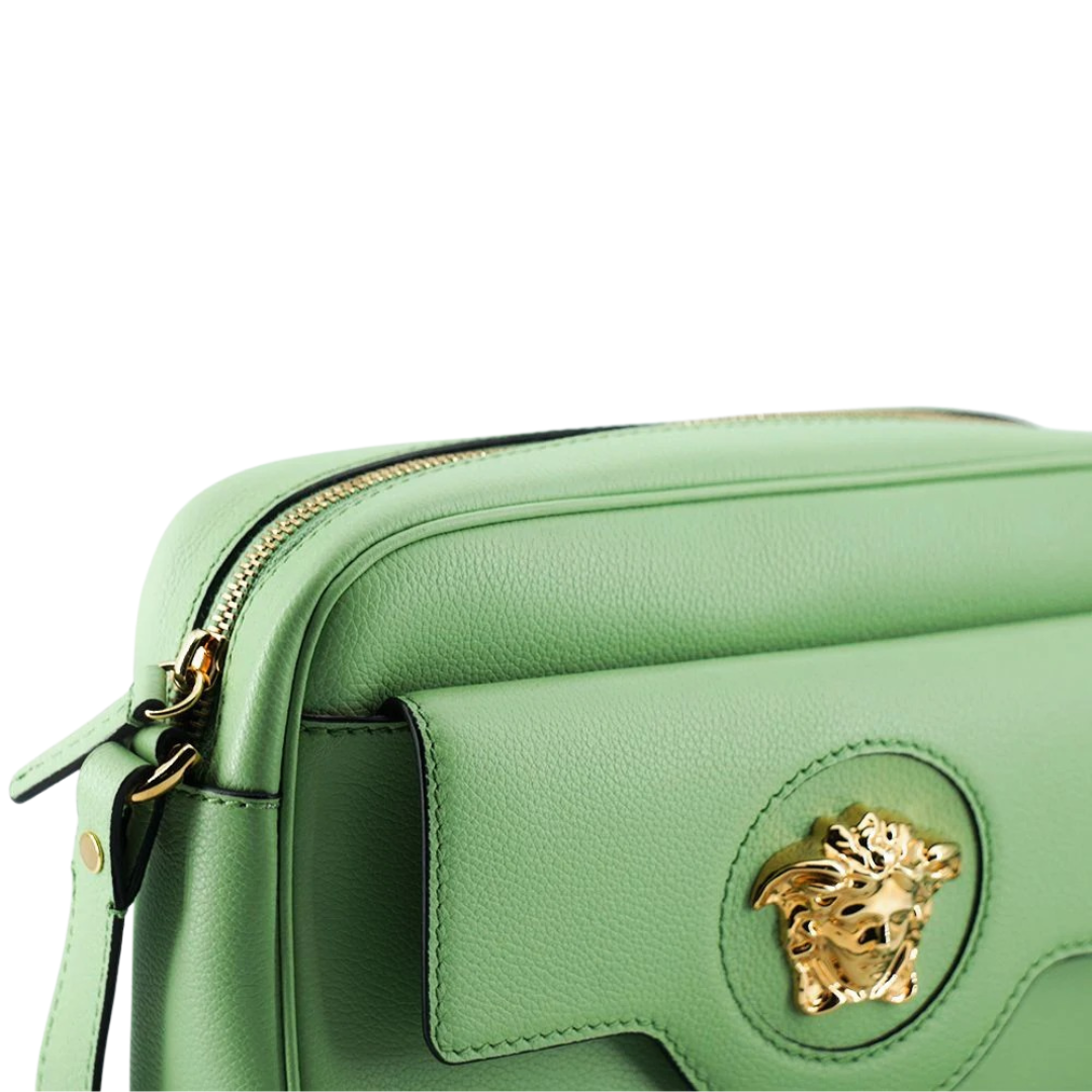Versace Elegant Mint Green Leather Camera Case Bag $2622.00 Versace Luzworld
