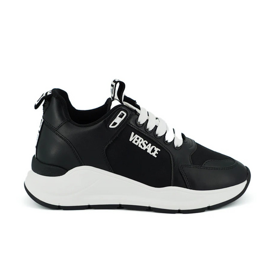 Versace Elegant Monochrome Leather Sneakers $1616.00 Versace Luzworld