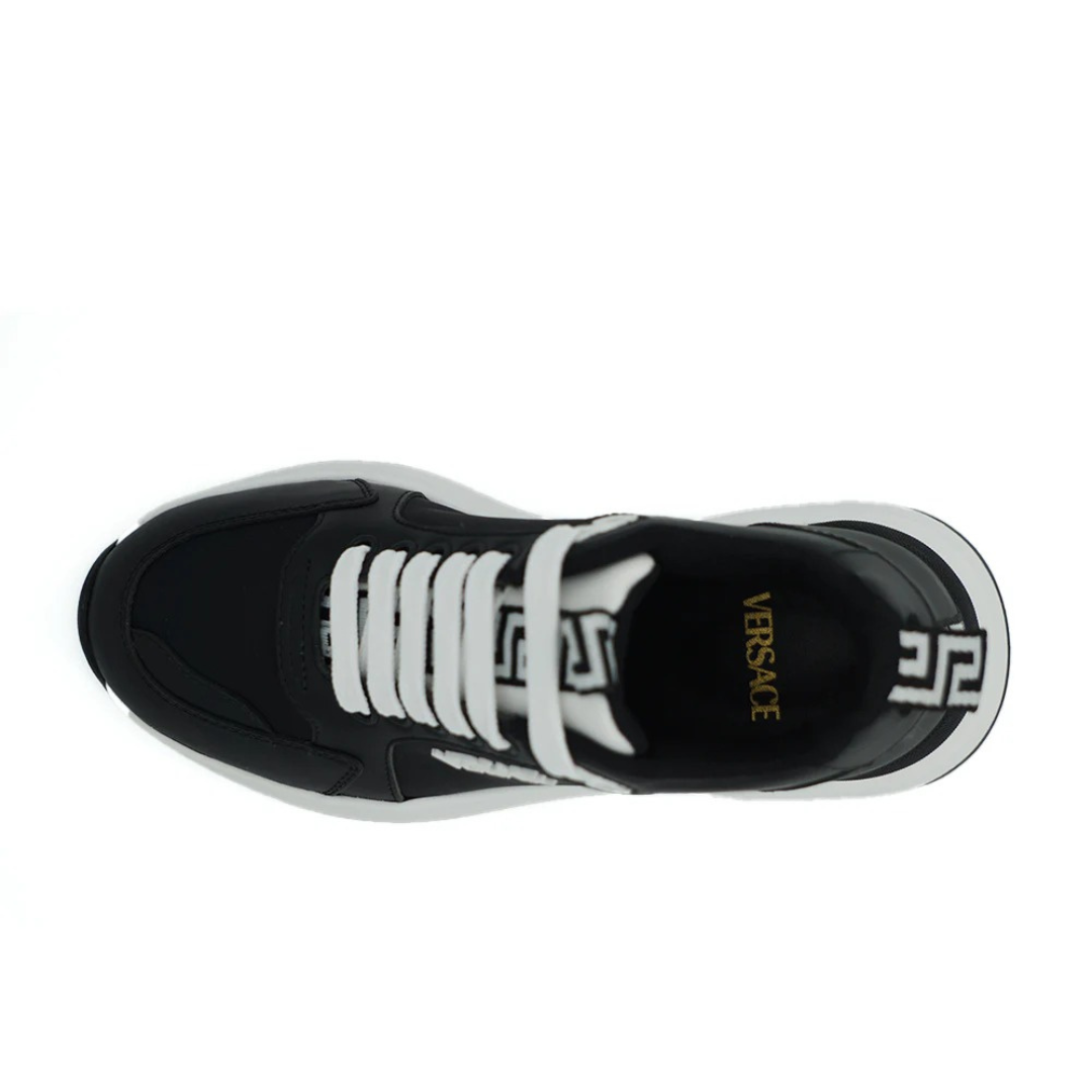 Versace Elegant Monochrome Leather Sneakers $1616.00 Versace Luzworld
