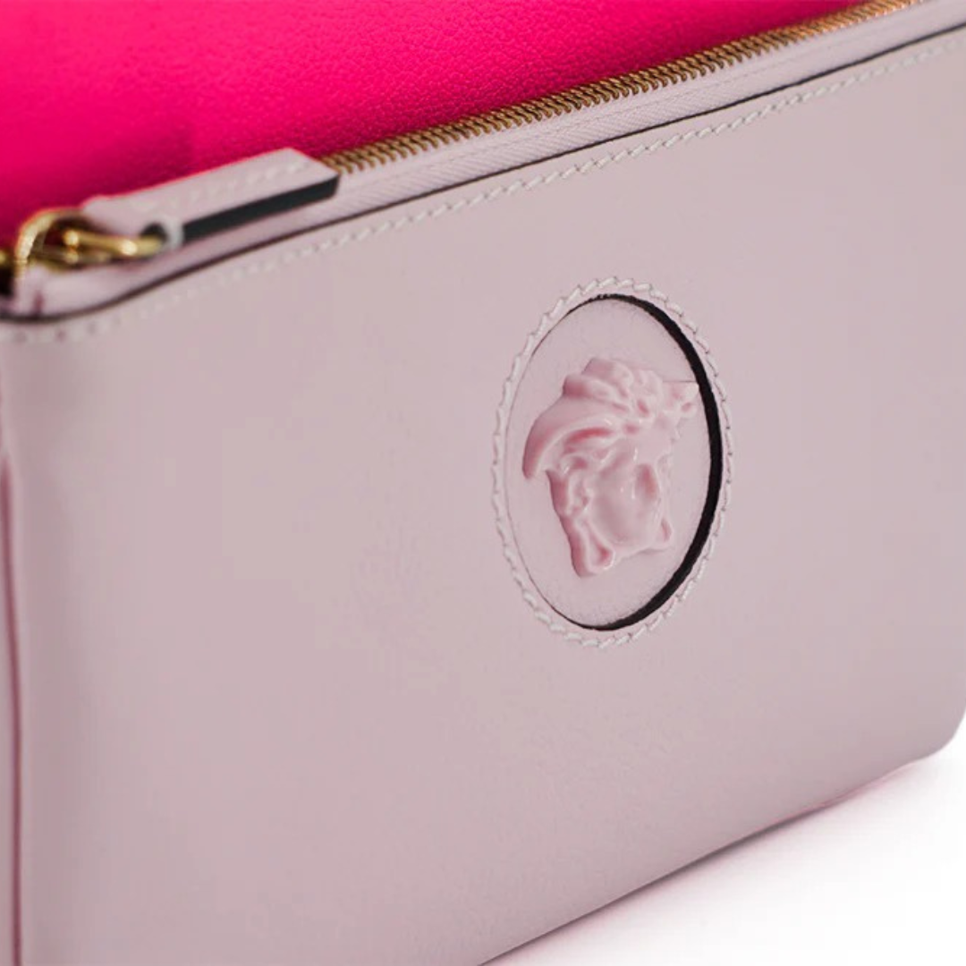 Versace Elegant Pink Leather Pouch Clutch $1676.00 Versace Luzworld
