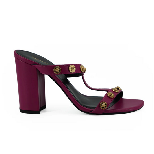 Versace Elegant Purple Calf Leather High Sandals $1661.00 Versace Luzworld