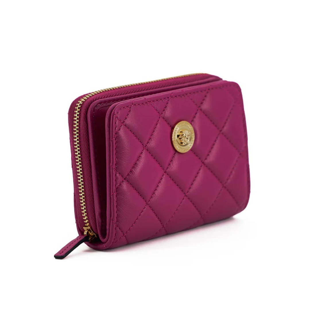 Versace Elegant Purple Quilted Leather Wallet $1156.00 Versace Luzworld