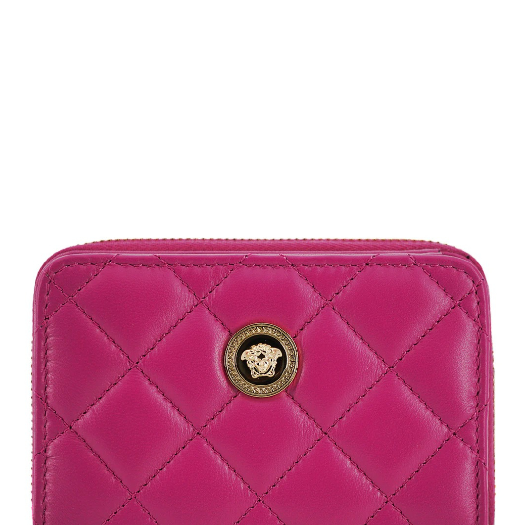 Versace Elegant Purple Quilted Leather Wallet $1156.00 Versace Luzworld